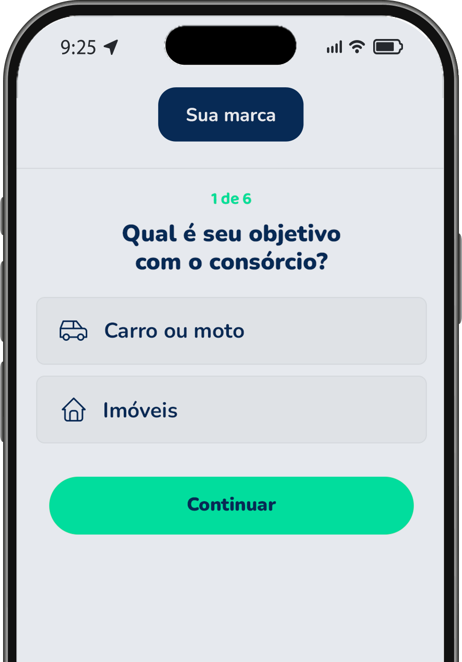 Mockup do app whitelabel Eutbem